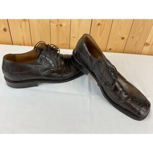 DAVID EDEN Men's Brown Leather Lace-up Dress Shoes- Size 11